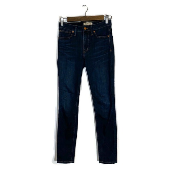 Madewell 9" High Rise Skinny Jeans Sz 24 Dark Wash Stretch Minimalist Classic - Picture 1 of 9